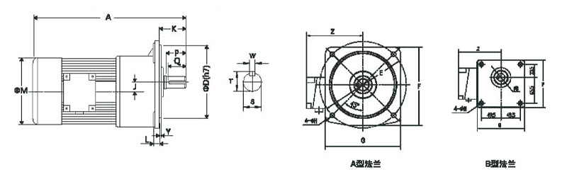 GV立式三相標(biāo)準(zhǔn)型(剎車)減速馬達(dá)齒輪減速電機(jī)圖紙