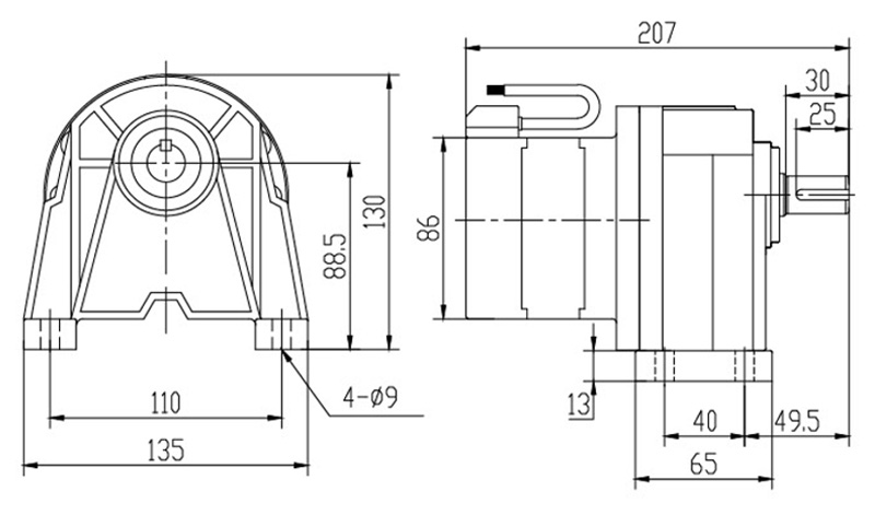 SH18-200W微型永磁減速電機(jī)圖紙