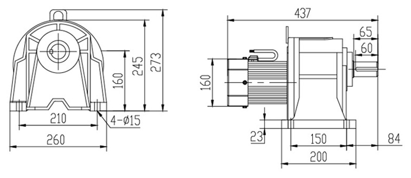 SH40-1500W微型永磁減速電機(jī)圖紙